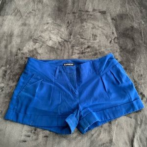 Express blue silk shorts, size 4
